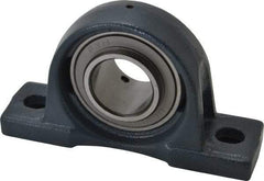 Value Collection - 7-3/8" OALBall Bearing Pillow Block - Cast Iron - Americas Industrial Supply