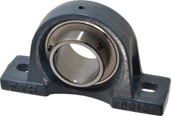 Value Collection - 9-1/2" OALBall Bearing Pillow Block - Cast Iron - Americas Industrial Supply