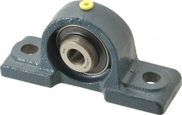 Value Collection - 4-7/8" OALBall Bearing Pillow Block - Cast Iron - Americas Industrial Supply