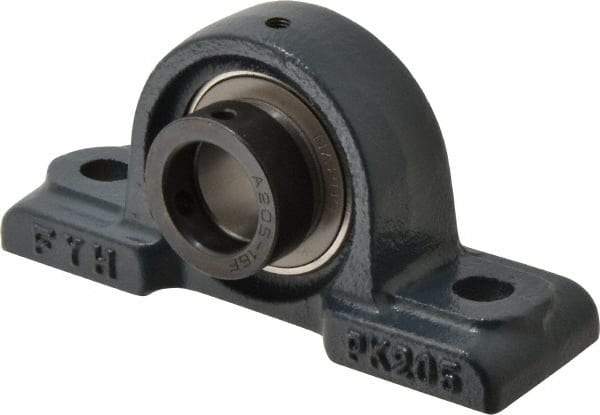 Value Collection - 5-1/2" OALBall Bearing Pillow Block - Cast Iron - Americas Industrial Supply