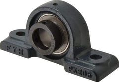 Value Collection - 5-1/2" OALBall Bearing Pillow Block - Cast Iron - Americas Industrial Supply
