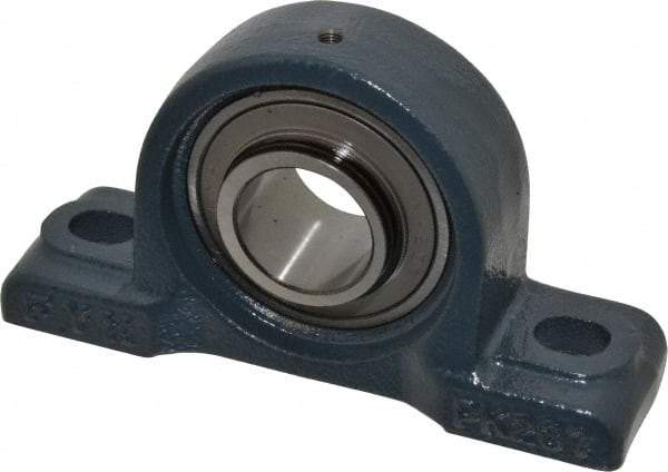 Value Collection - 6-3/4" OALBall Bearing Pillow Block - Cast Iron - Americas Industrial Supply