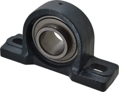 Value Collection - 7-1/8" OALBall Bearing Pillow Block - Cast Iron - Americas Industrial Supply