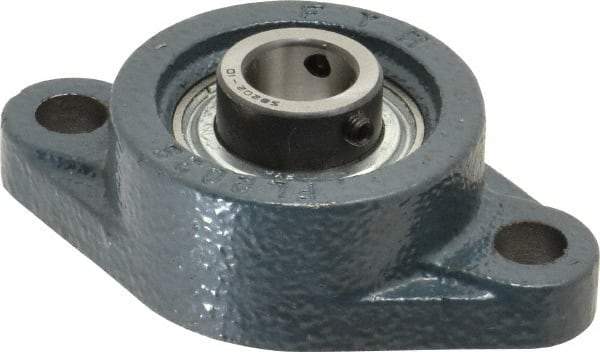 Value Collection - 3-7/8" OALBall Bearing Pillow Block - Cast Iron - Americas Industrial Supply