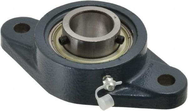 Value Collection - 5-9/16" OALBall Bearing Pillow Block - Cast Iron - Americas Industrial Supply