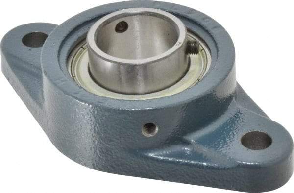 Value Collection - 5-9/16" OALBall Bearing Pillow Block - Cast Iron - Americas Industrial Supply