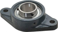 Value Collection - 6-1/8" OALBall Bearing Pillow Block - Cast Iron - Americas Industrial Supply
