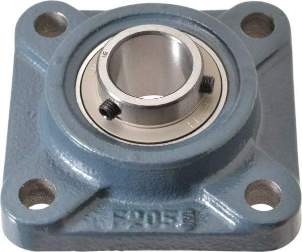 Value Collection - 3-3/4" OALBall Bearing Pillow Block - Cast Iron - Americas Industrial Supply