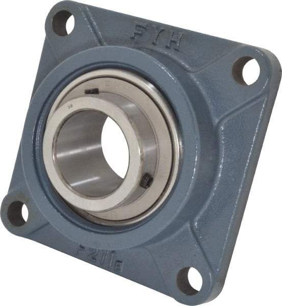 Value Collection - 6-3/8" OALBall Bearing Pillow Block - Cast Iron - Americas Industrial Supply