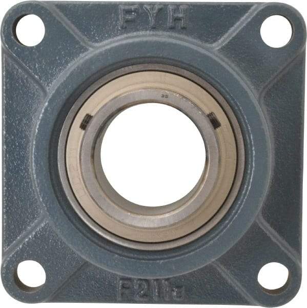 Value Collection - 6-3/8" OALBall Bearing Pillow Block - Cast Iron - Americas Industrial Supply