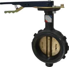 NIBCO - 4" Pipe, Wafer Butterfly Valve - Lever Handle, Ductile Iron Body, Buna-N Seat, 200 WOG, Aluminum Bronze Disc, Stainless Steel Stem - Americas Industrial Supply