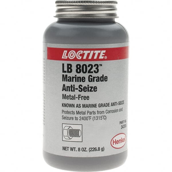 Loctite - 8 oz Brush Top Marine Grade Anti-Seize Lubricant - Calcium Sulfonate, 2,400°F - Americas Industrial Supply