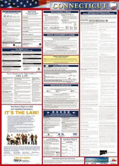 NMC - 24" Wide x 40" High Laminated Paper Labor Law Information Poster - Connecticut Jurisdiction, 0.03" Thick, English - Americas Industrial Supply