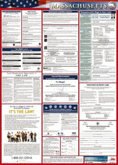 NMC - 24" Wide x 40" High Laminated Paper Labor Law Information Poster - Massachusetts Jurisdiction, 0.03" Thick, English - Americas Industrial Supply