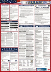 NMC - 24" Wide x 40" High Laminated Paper Labor Law Information Poster - Virginia Jurisdiction, 0.03" Thick, English - Americas Industrial Supply