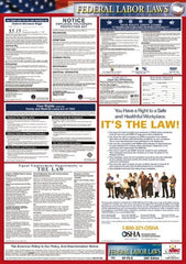 NMC - 24" Wide x 40" High Laminated Paper Labor Law Information Poster - Federal Jurisdiction, 0.03" Thick, English - Americas Industrial Supply