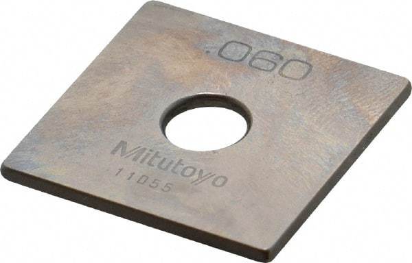 Mitutoyo - 0.06" Square Steel Gage Block - Accuracy Grade 0, Includes Certificate of Inspection - Americas Industrial Supply
