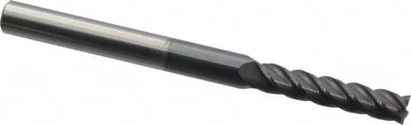 Accupro - 7/32", 1" LOC, 1/4" Shank Diam, 3" OAL, 4 Flute, Solid Carbide Square End Mill - Single End, AlTiN Finish, Spiral Flute, 40° Helix, Centercutting, Right Hand Cut, Right Hand Flute - Americas Industrial Supply