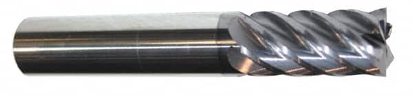 Accupro - 3/4", 2-1/4" LOC, 3/4" Shank Diam, 5" OAL, 6 Flute, Solid Carbide Square End Mill - Single End, TiCN Finish, Spiral Flute, 40° Helix, Centercutting, Right Hand Cut, Right Hand Flute - Americas Industrial Supply