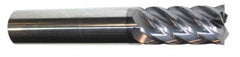 Accupro - 5/8", 2-1/8" LOC, 5/8" Shank Diam, 4-5/8" OAL, 6 Flute, Solid Carbide Square End Mill - Single End, AlTiN Finish, Spiral Flute, 40° Helix, Centercutting, Right Hand Cut, Right Hand Flute - Americas Industrial Supply