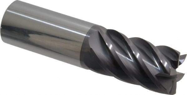 Accupro - 1", 1-3/4" LOC, 1" Shank Diam, 4" OAL, 6 Flute, Solid Carbide Square End Mill - Single End, AlTiN Finish, Spiral Flute, 40° Helix, Centercutting, Right Hand Cut, Right Hand Flute - Americas Industrial Supply