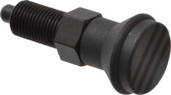 Gibraltar - M10x1, 15mm Thread Length, 5mm Plunger Diam, Knob Handle Indexing Plunger - Plunger Style A, 17mm Body Length, 47mm OAL, Steel - Americas Industrial Supply