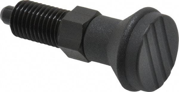 Gibraltar - M12x1.5, 17mm Thread Length, 6mm Plunger Diam, Knob Handle Indexing Plunger - Plunger Style A, 20mm Body Length, 56mm OAL, Steel - Americas Industrial Supply