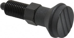 Gibraltar - M12x1.5, 17mm Thread Length, 6mm Plunger Diam, Knob Handle Indexing Plunger - Plunger Style A, 20mm Body Length, 56mm OAL, Steel - Americas Industrial Supply