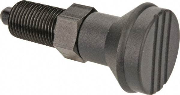 Gibraltar - M16x1.5, 23mm Thread Length, 8mm Plunger Diam, Knob Handle Indexing Plunger - Plunger Style A, 26mm Body Length, 74mm OAL, Steel - Americas Industrial Supply