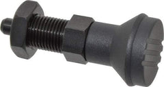 Gibraltar - M16x1.5, 23mm Thread Length, 8mm Plunger Diam, Knob Handle Indexing Plunger - Plunger Style B, 26mm Body Length, 74mm OAL, Steel - Americas Industrial Supply