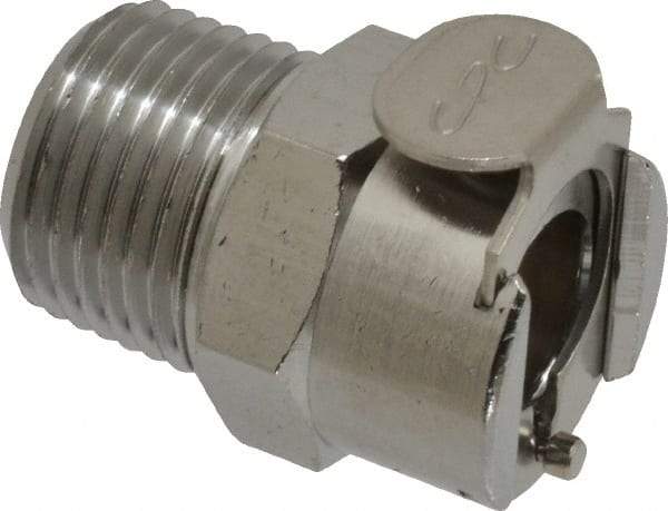 CPC Colder Products - 3/8 NPT Brass, Quick Disconnect, Valved Coupling Body - 250 Max psi, -40 to 180°F, 1.14" OAL x 0.89" Overall Height, Chrome Plated - Americas Industrial Supply