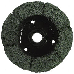 Osborn - 8" 180 Grit Silicon Carbide Crimped Disc Brush - Very Fine Grade, Plain Hole Connector, 1-1/2" Trim Length, 3/4" Shank Diam, 7/8" Arbor Hole - Americas Industrial Supply