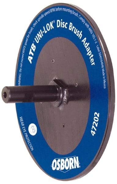 Osborn - 7/8" Arbor Hole to 3/4" Shank Diam Drive Arbor - For 8 & 9" UNI LOK Disc Brushes, Attached Spindle, Flow Through Spindle - Americas Industrial Supply