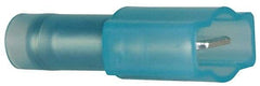 3M - 16 to 14 AWG, Nylon, Fully Insulated, Male Wire Disconnect - 1/4 Inch Wide Tab, Blue, RoHS 2011/65/EU Compliant - Americas Industrial Supply