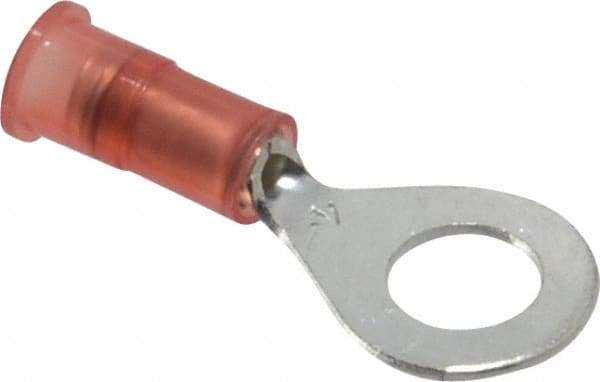 3M - 22-18 AWG Partially Insulated Crimp Connection Circular Ring Terminal - 1/4" Stud, Copper Contact - Americas Industrial Supply