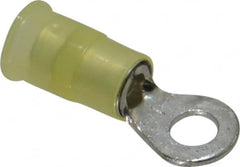 3M - 12-10 AWG Partially Insulated Crimp Connection Circular Ring Terminal - #10 Stud, Copper Contact - Americas Industrial Supply