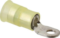 3M - 12-10 AWG Partially Insulated Crimp Connection Circular Ring Terminal - #6 Stud, Copper Contact - Americas Industrial Supply