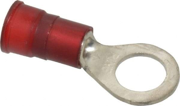 3M - 8 AWG Partially Insulated Crimp Connection Circular Ring Terminal - 3/8" Stud, Copper Contact - Americas Industrial Supply