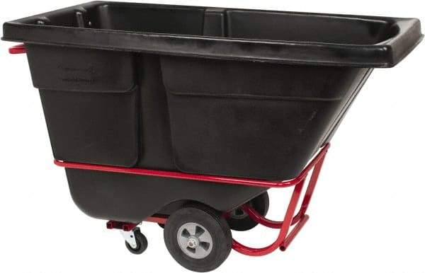 Rubbermaid - 1,400 Lb Load Capacity, 1/2 Cu Yd, Polyethylene Tilt Truck - 28" Wide x 60-1/2" Long x 38-5/8" High, Black - Americas Industrial Supply