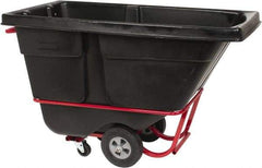 Rubbermaid - 850 Lb Load Capacity, 1/2 Cu Yd, Polyethylene Tilt Truck - 28" Wide x 60-1/2" Long x 38-5/8" High, Black - Americas Industrial Supply