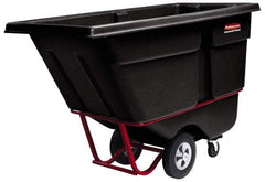 Rubbermaid - 1,250 Lb Load Capacity, 1 Cu Yd, Polyethylene Tilt Truck - 33-1/2" Wide x 72-1/4" Long x 43-3/4" High, Black - Americas Industrial Supply