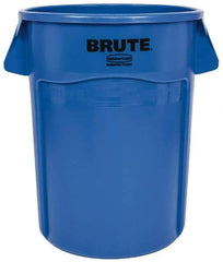 Rubbermaid - 44 Gal Blue Round Trash Can - Polyethylene, 31-1/2" High - Americas Industrial Supply