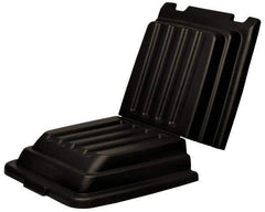 Rubbermaid - 52" Long x 27-7/8" Wide x 9" High, Black Plastic Hinged Lid - Use with Dome Lid Fits 1/2 Cu. Yd. - Americas Industrial Supply