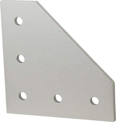 80/20 Inc. - 4-1/2" Wide, 4-1/2" High, Open Shelving 5 Hole 90° Angled Plate - Aluminum, Use with Series 15 & Bolt Kit 3320 or 3325 - Americas Industrial Supply