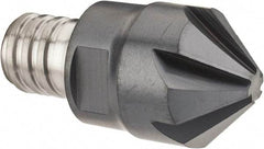 Iscar - MM ECF Grade IC908 Carbide Chamfer Milling Tip Insert - TiAlN Finish, 6 Flutes, 20mm Cutting Diam, 7.5mm Depth of Cut, 25.5mm Extension - Americas Industrial Supply