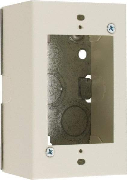 Wiremold - 1 Gang, (2) 1/2" Knockouts, Steel Rectangle Device Box - 4-5/8" Overall Height x 2-7/8" Overall Width x 1-3/4" Overall Depth - Americas Industrial Supply