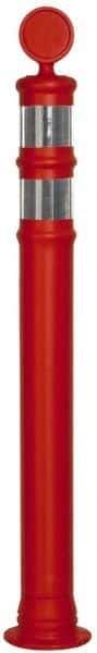 PRO-SAFE - 42" High x 4" Wide Reflective Delineator Post - Plastic, 2 Lbs, Fluorescent Orange - Americas Industrial Supply