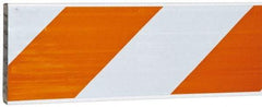 PRO-SAFE - 2 Inch Wide x 8 Inch High, Reflective, Plastic Barricade Rail - 3 Lbs., White and Orange - Americas Industrial Supply