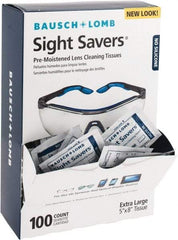 Bausch & Lomb - 100 Antifog, Antistatic Lens Cleaning Tissues - Individually Wrapped, Nonsilicone Cleaner, 8 Inch Long x 5 Inch Wide, 5-3/8 Inch Wide x 2-3/8 Inch Deep x 9 Inch High Dispenser - Americas Industrial Supply