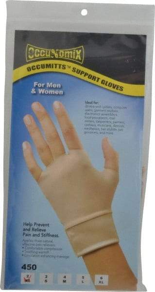 OccuNomix - Size XS, Nylon and Spandex Hand Support - Knuckle Size 2 Inch, Left or Right, Beige - Americas Industrial Supply